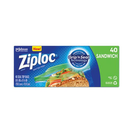 Ziploc Sandwich and Snack Bags for On the Go Freshness, Grip 'n Seal Technology for Easier Grip, Open, and Close, 40 Count
