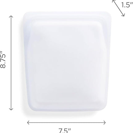 Stasher Silicone Reusable Storage Bag, Quart (Clear), Food Meal Prep Storage Container, Lunch, Travel, Makeup, Gym Bag, Freezer, Oven, Microwave, Dishwasher Safe, Leakproof