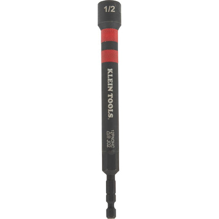 Klein Tools 12PNDHC 1/2-Inch Magnetic Color-Coded Power Nut Driver, SAE, Impact-Rated Hollow Nut Driver with 5-Inch Extended Reach Shaft