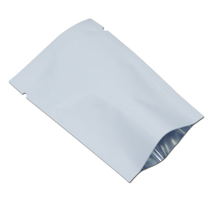 100 Pieces White Metallic Mylar Foil Open Top Seal