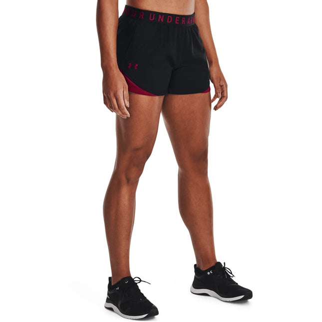 Under Armour Womens Play Up 3.0 Shorts, (049) Black/After Burn/After Burn, XX-Small, (049) Black/After Burn/After Burn, XXS