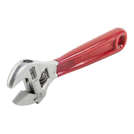 KLEIN TOOLS D506-4 Adjustable Drive Wrench, Forged with High Polish Chrome Finish and a Plastic Dipped Handle, 4-Inch