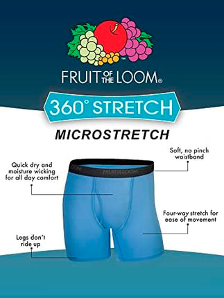 Fruit of the Loom Men's Standard Micro Stretch Boxer Briefs, Designed to Move with You, Lightweight & Moisture Wicking, 6 Pack-Assorted Colors