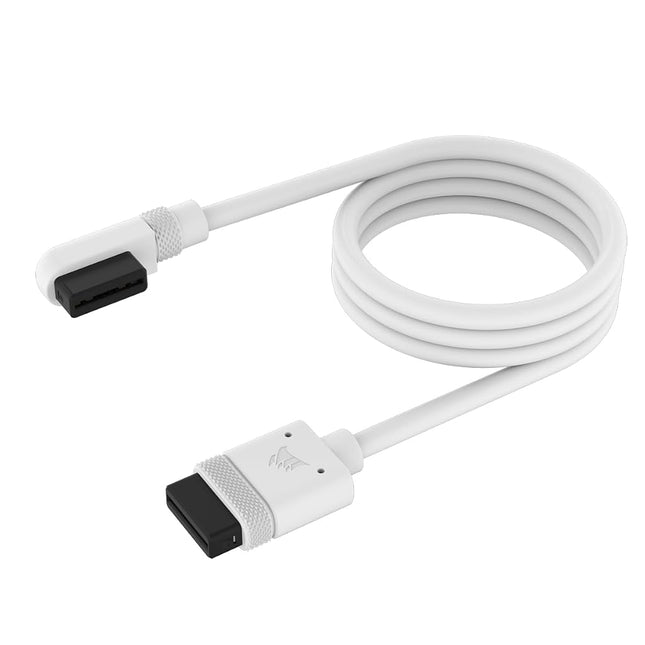 Corsair iCUE LINK Slim Cable - 1x 600mm Straight/Slim 90° - White