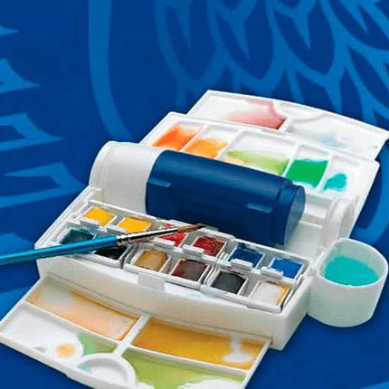 Winsor & Newton 95437 Cotman Watercolour Set-12, 12 x Half Pan Field Plus Set