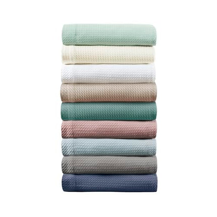 Madison Park 100% Egyptian Cotton King Size Bed Blanket for Summer Ivory