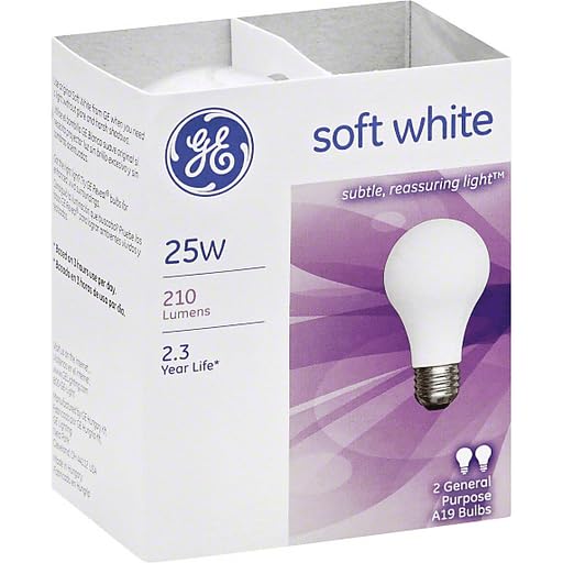 GE Soft White 25 Watts General Purpose Light Bulbs