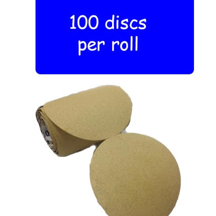 Karebac LR6C400 Premium Gold 6" PSA 400 C-Weight Aluminium Oxide Stearated 100 Sanding Discs/Linkroll Grit Sanding Discs