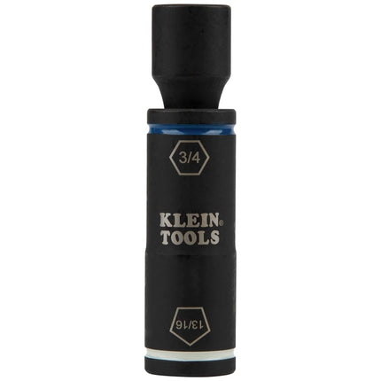 Klein Tools 66080 2-in-1 Flip Socket with Adapter, 5-Point 13/16-Inch Penta and 6-Point 3/4-Inch Hex Socket Sizes, Use with Impact Drivers