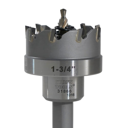 Klein Tools 31866 Heavy Duty Hole Cutter, 1-3/4-Inch Carbide Hole Cutter Cuts Stainless Steel, Mild Steel, Iron, and Copper