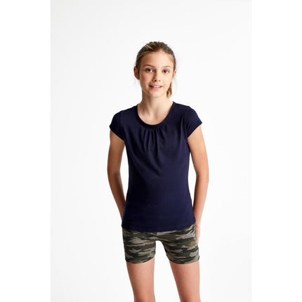 French Toast Girls' Short Sleeve Crewneck T-Shirt Tee, Blue, 7-8