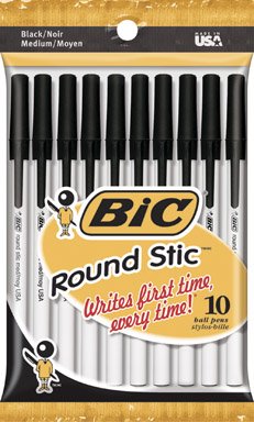 Bic 10pk Roundstic Blk 10 Pk