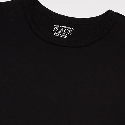 The Children's Place T-shirt basique à manches longues pour bébés garçons et tout-petings, lot de 2 noirs, 4T US, lot de 2 noirs, 4T