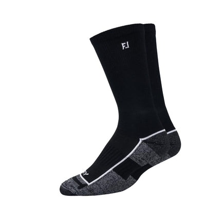 FootJoy Men's Prodry Crew Golf Socks, Black, 12-15