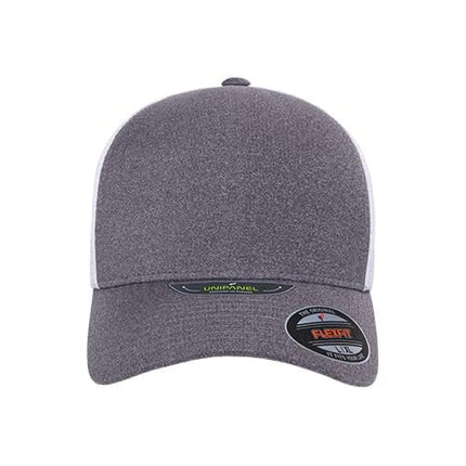 Flexfit Unisex's Unipanel Trucker Cap Baseball, Melange Heather/White, S-M