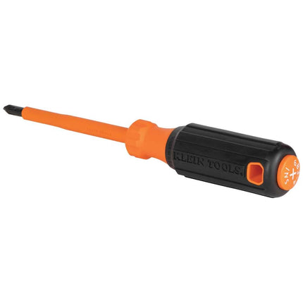 Klein Tools 6834INS Insulated Screwdriver, 1000V #2 Phillips Tip Screwdriver with 4-Inch Shank, Tip-Ident, Cushion-Grip Handle
