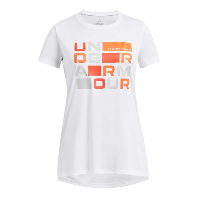 Under Armour Girls' Tech Block Logo Short Sleeve T