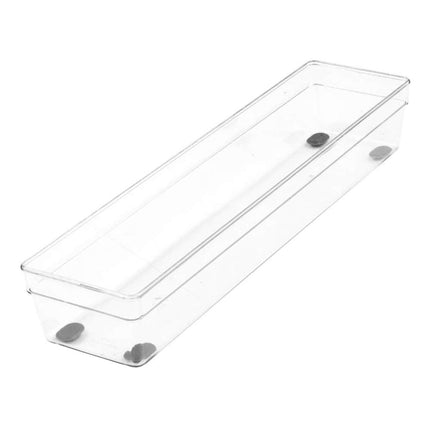 Glad GLD-71058 BIN Pantry, Kitchen Organization and Craft Storage Org W Nonslip Feet Rect Clear 12.9X3X2.2In, Plastic