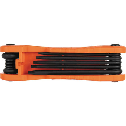 KLEIN TOOLS 70550T Pro Folding Hex Key Set, 10-Key Torx Sizes T6 to T40, Heat-Treated Alloy Steel, High-Leverage Blades