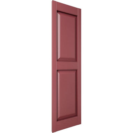 Ekena Millwork Lifetime Vinyl LP2S14X03100WN Standard Two Equal Panel Vinyls, Raised Panel Vinyl Shutters, w/Installation Shutter-Lok's & Matching Screws (Per Pair), 14 3/4"W x 31"H, Wineberry