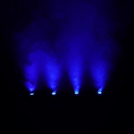 Rockville 4 Pack MINI RF1 V2 Black RGBWA+UV Battery-Powered Wash Lights with RF Remotes, Wireless DMX, Travel Bag, Perfect for DJs & Events
