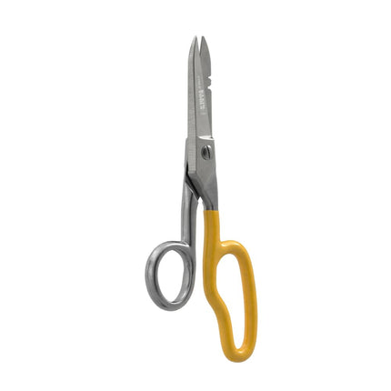 Stainless Steel Scissors, Electrician Free Fall Snips KLEIN TOOLS 2100-8, Yellow/Silver