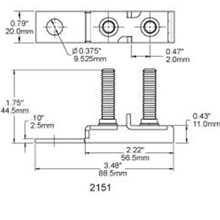 Blue Sea Systems 2151 Bloc de fusibles doubles MRBF – 30 à 300 A