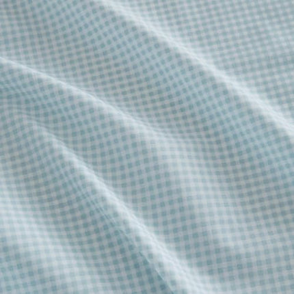 Martha Stewart - King Size Sheets Set, Crisp & Tailored Cooling Sheets w/a Naturally Smooth Cotton Percale Lightweight Feel - Bed Sheets with Matching Pillowcases & Fitted Sheet (Small Gingham Blue)