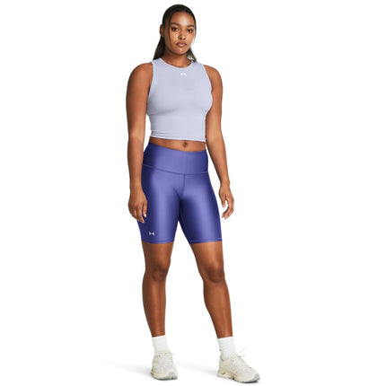 Under Armour Women's HeatGear Bike Shorts, (432) Tech Blue / / White, XS