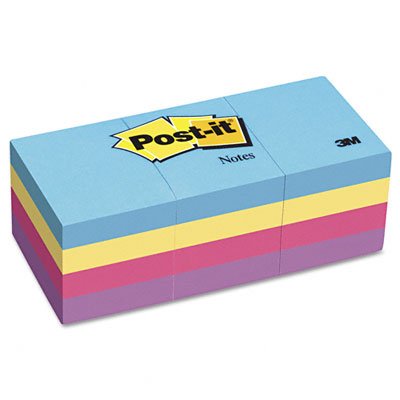Post-it Notes Original Sticky Notes, 1.5" x 2", 12 Pads, 100 Sheets/Pad, Jaipur Colours