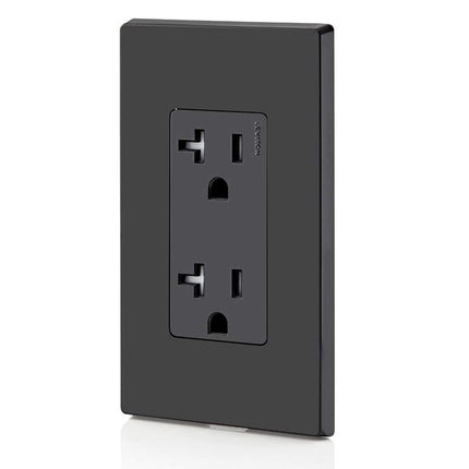 Leviton T5825-I 20 Amp, Tamper- Resistant, Decora Duplex Receptacle, Residential Grade, Ivory