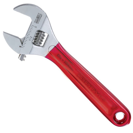 KLEIN TOOLS D507-6 Adjustable Wrench, Extra Capacity Jaw Forged Drive Wrench with High Polish Chrome Finish, 6-1/2-Inch