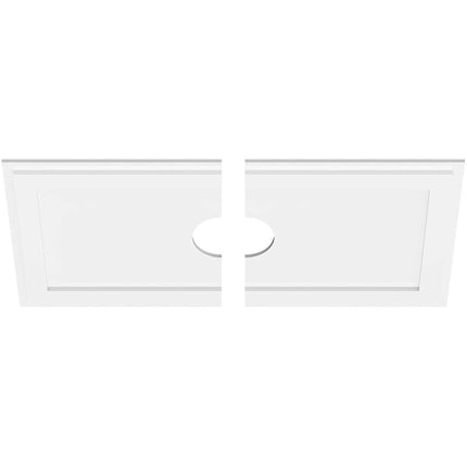 36"W x 18"H x 5"ID x 12 1/2"C x 1"P Rectangle Architectural Grade PVC Contemporary Ceiling Medallion, Two Piece