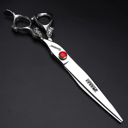 SHARONDS 7'' 7.5'' 8'' Professional Hairdressing Scissors Barber Salon Hair Cutting Dragon Shears (Large) (7.5 inch dragon scissors) Gold
