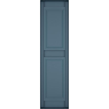 Ekena Millwork Lifetime Vinyl LP2S12X03100CB Standard Two Equal Panel Vinyls, Raised Panel Vinyl Shutters, w/Installation Shutter-Lok's & Matching Screws (Per Pair), 12"W x 31"H, Classic Blue