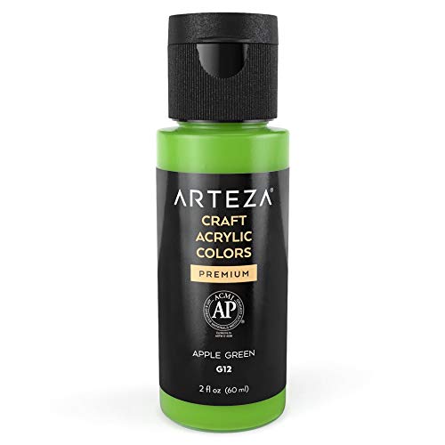 Arteza Craft Acrylic Paint F9 Fluorescent Orange, 60 ml Bottle, Water-Based, Matte Finish, Blendable Paints for Art & DIY Outdoor Projects on Glass, Wood, Ceramics, Fabrics, Paper & Canvas