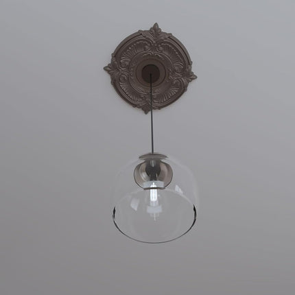Ekena Millwork CMP16ATGLG Attica Thermoformed PVC Ceiling Medallion (Fits Canopies up to 5 5/8"), 16"OD x 3 1/2"ID x 1"P, UltraCover Satin London Grey