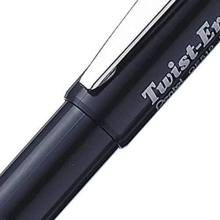 Pentel Mechanical Pencil 0.9 mm Twist Erase III, Twist Up Eraser, Pre-Loaded Super Hi-Polymer HB Lead, Black Barrel, 3-Pack