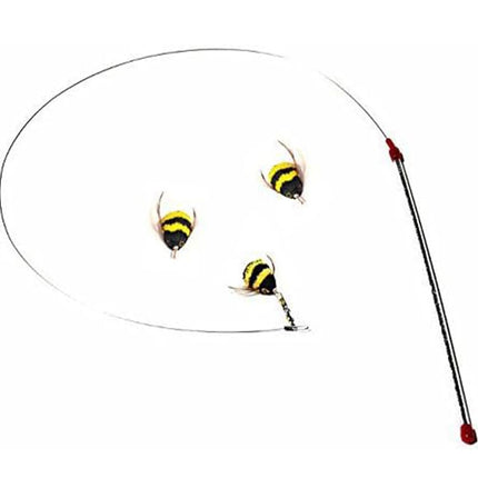 Go Cat Da Bee Teaser Wand And TWO Extra Bee Attachments From The Maker Of Da Bird and Cat Catcher - Value Pack
