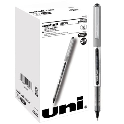 uni-ball Vision Rollerball Stick Pens, Fine Point, Black Ink, 36-Count by Uni-ball