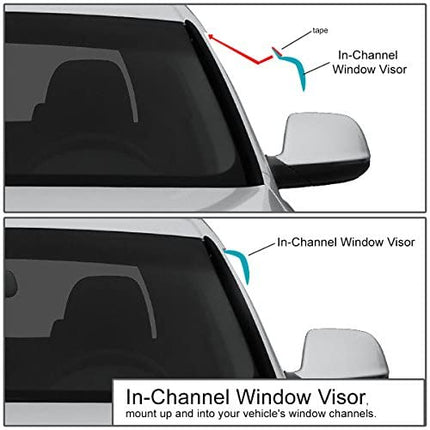 DNA Motoring WVS-T2-0025 Window Visor Deflector Rain Guard (05-09 Scion Tc 2-Dr Coupe)