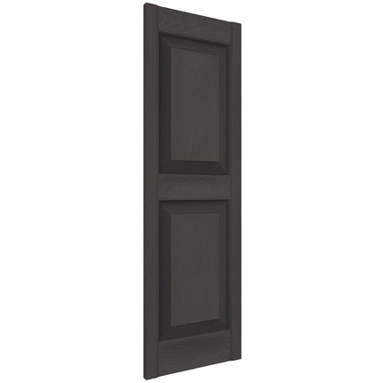 Ekena Millwork Lifetime Vinyl LP2S12X03900TG Standard Two Equal Panel Vinyls, Raised Panel Vinyl Shutters, w/Installation Shutter-Lok's & Matching Screws (Per Pair), 12'W x 39'H, Tuxedo Grey