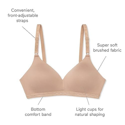 Warner's Womens Cloud 9 Super Soft Wireless Lightly Lined Comfort Bra 1269, Bluestone, 34C