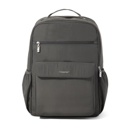 Baggallini Women's Everyday Backpack-11x15.5" Lightweight Water-Repellent Nylon Travel Bag W/Padded Laptop Sleeve & RFID, Charcoal, One Size, Everyday Laptop Backpack - 11x15.5" Lightweight
