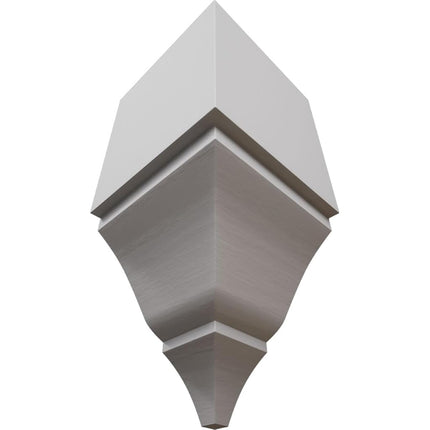 3 5/8"W x 3 5/8"P x 7 1/2"H Americraft Solid Paint Grade Wood Inside Crown Moulding Block for Profiles up to 4"H x 3 5/8"P, Primed Pine