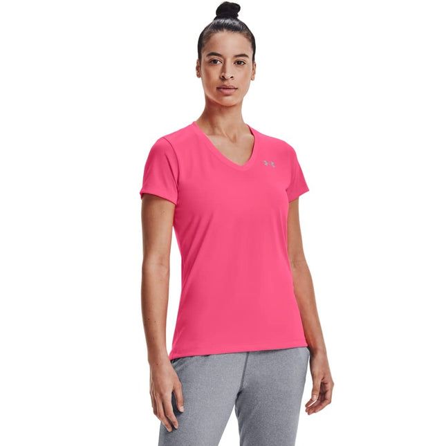 Under Armour Womens Tech Solid T-Shirt Cerise XS