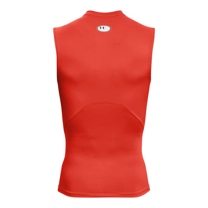 Under Armour Men's HeatGear Compression Sleeveless T-Shirt, (860) Dark Orange / / White, XL