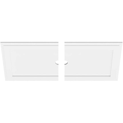 36"W x 18"H x 2"ID x 12 1/2"C x 1"P Rectangle Architectural Grade PVC Contemporary Ceiling Medallion, Two Piece