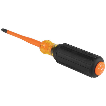 Klein Tools 6934INS 1000V Slim Tip Insulated Screwdriver, 4-Inch Round Shank, 2 Phillips Tip, Cushion Grip Handle