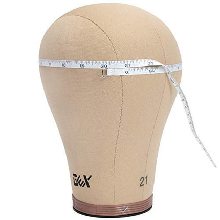 GEX 20"-24" Cork Canvas Block Mannequin Head Wig Display Styling Head With Mount Hole 23